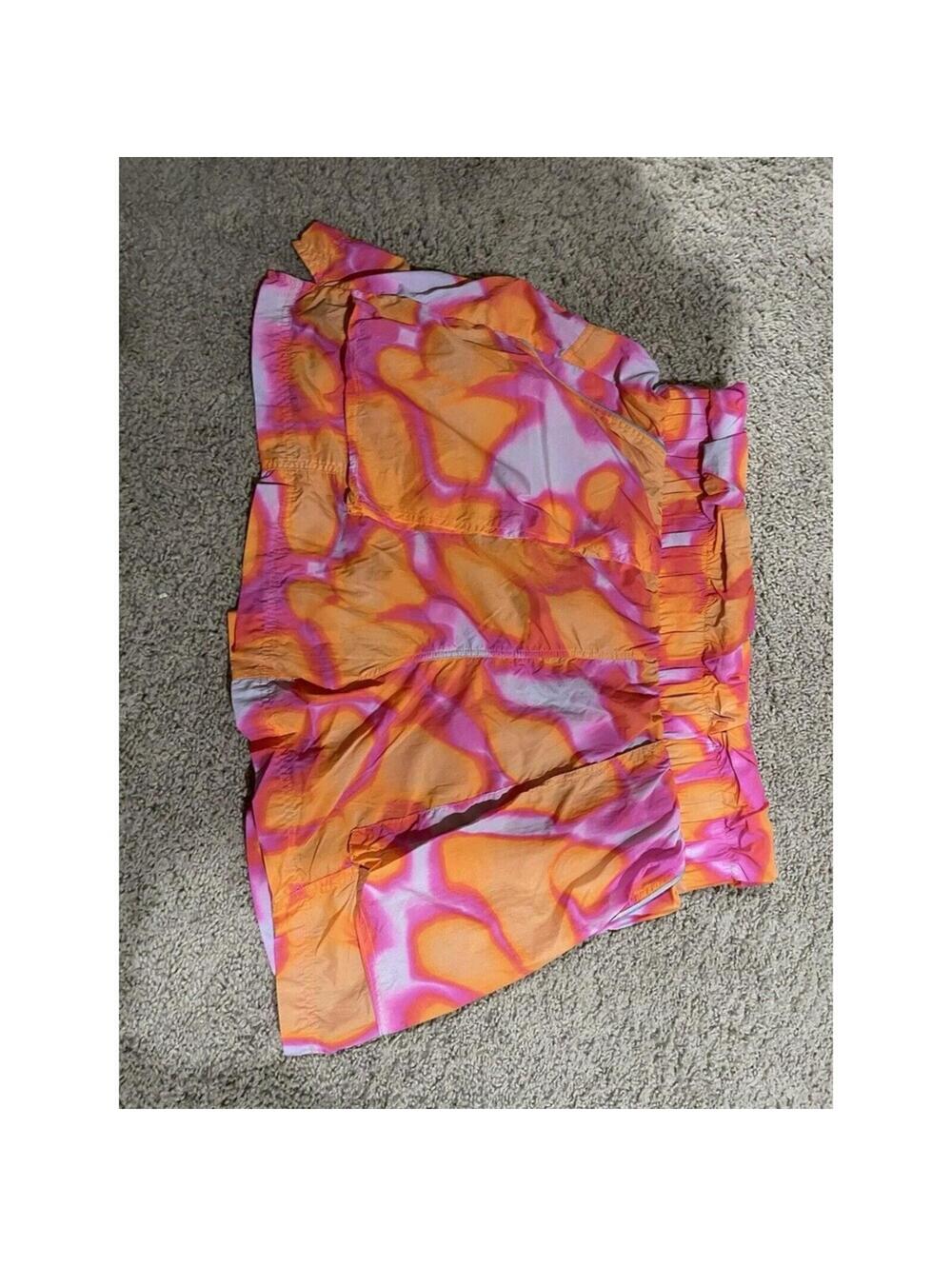 Fabletics Ultra High Waist Piped Nylon Summer Madness Shorts Womens Size XL Pink